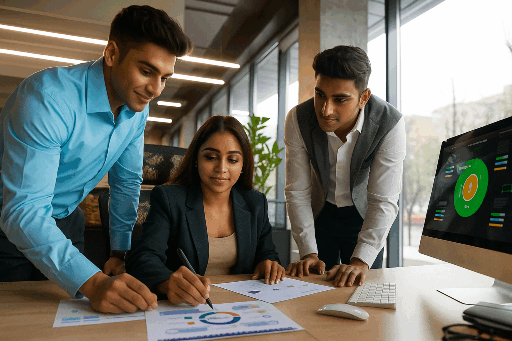 Three Employees working digital marketing