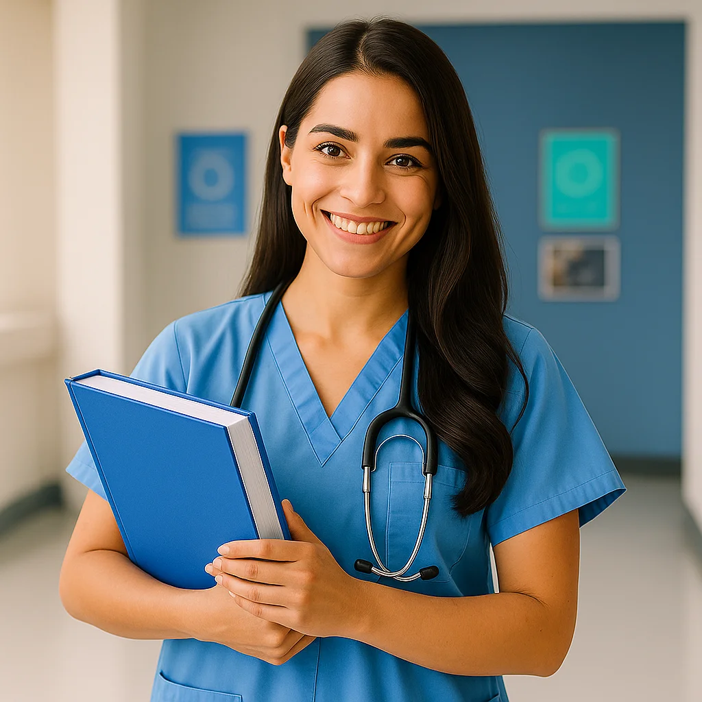 Indian nurse learning German for job in Germany
